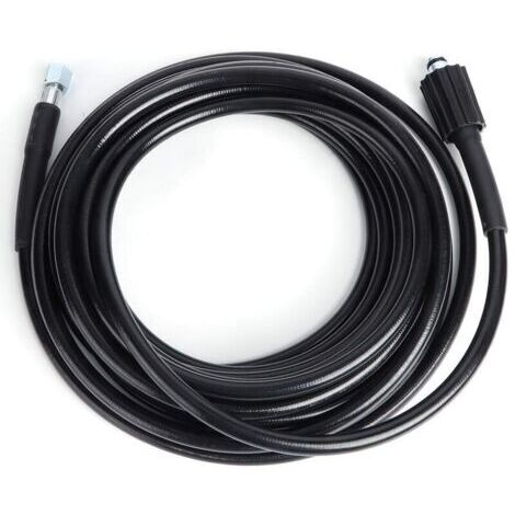 Tuyau haute pression de 10 mètres, filetage M22 - tuyau pour nettoyeur haute pression avec raccords rapides à enclenchement, adapté aux nettoyeurs haute pression Kärcher K2 et K3.