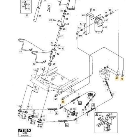 TUYAU HYDRAULIQUE (1400 MM) ORIGINE STIGA - 1134-4228-01