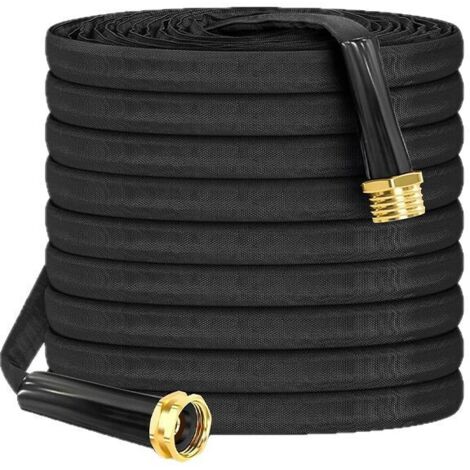 Tuyau Jardin Plat US Standard 15m (50ft), Tuyau Haute Pression 50% Plus Léger Sans Torsion pour Lavage Auto et Arrosage