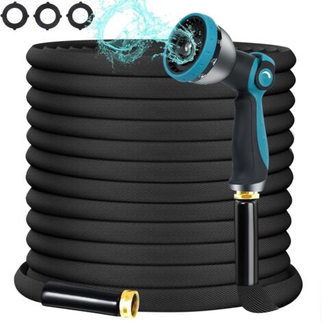Tuyau Jardin US Standard 15m (50ft), Pistolet Zinc 10 Modes, Kit Tuyau Haute Pression pour Lavage Auto et Arrosage