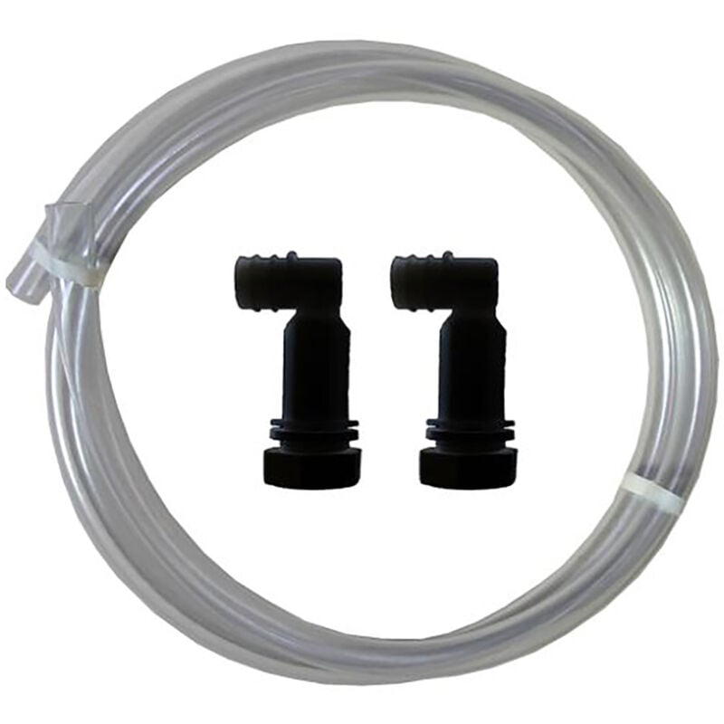 Tuyau jauge Ø20/27 noir et 2 raccords coude pour récupérateur d'eau