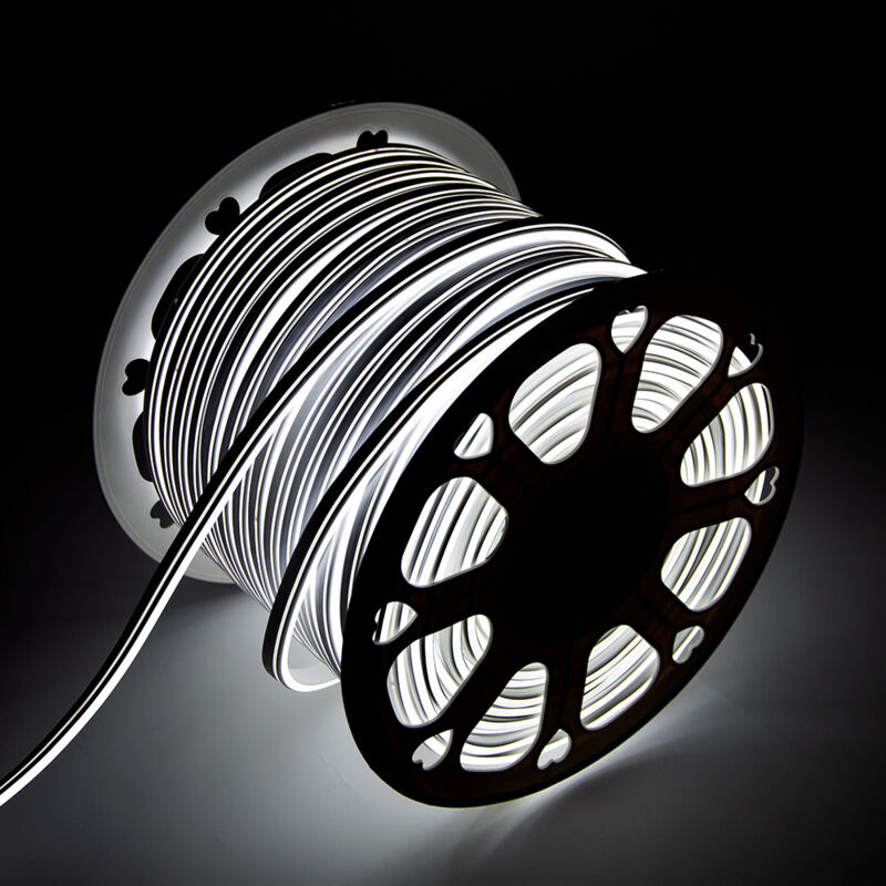 Greenice - Tuyau de Bande led 'Neon Flex' 6W 4200ºK 24V 8x18mm Double 120xSMD2835 6W/M x1M 40 000H - Coupe 5CM[WR-NS-PVC-8x18D-220-5CM-W