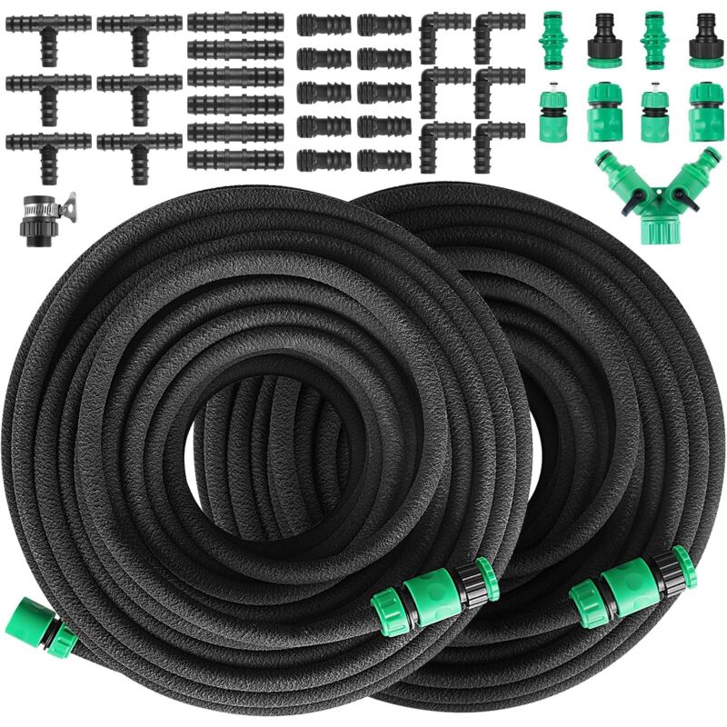 Tuyau Micro Poreux Arrosage Goutte à Goutte Irrigation Raccords Flexible Irrigation Kit (100m)