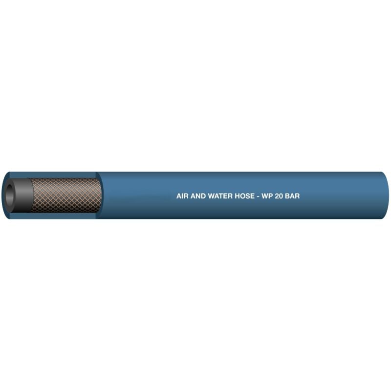 Rs Pro - Tuyau Noir/Bleu diamètre interne: 9.5mm, longueur 25m, pour Air, Eau ( Prix pour 1 )