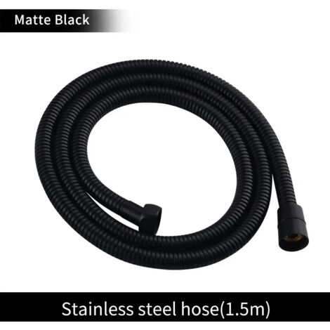 (Tuyau noir) Pommeau de douche à main en laiton brossé doré, douchette de bain noire mate, pommeau de douche effet pluie blanc, finition chromée économique