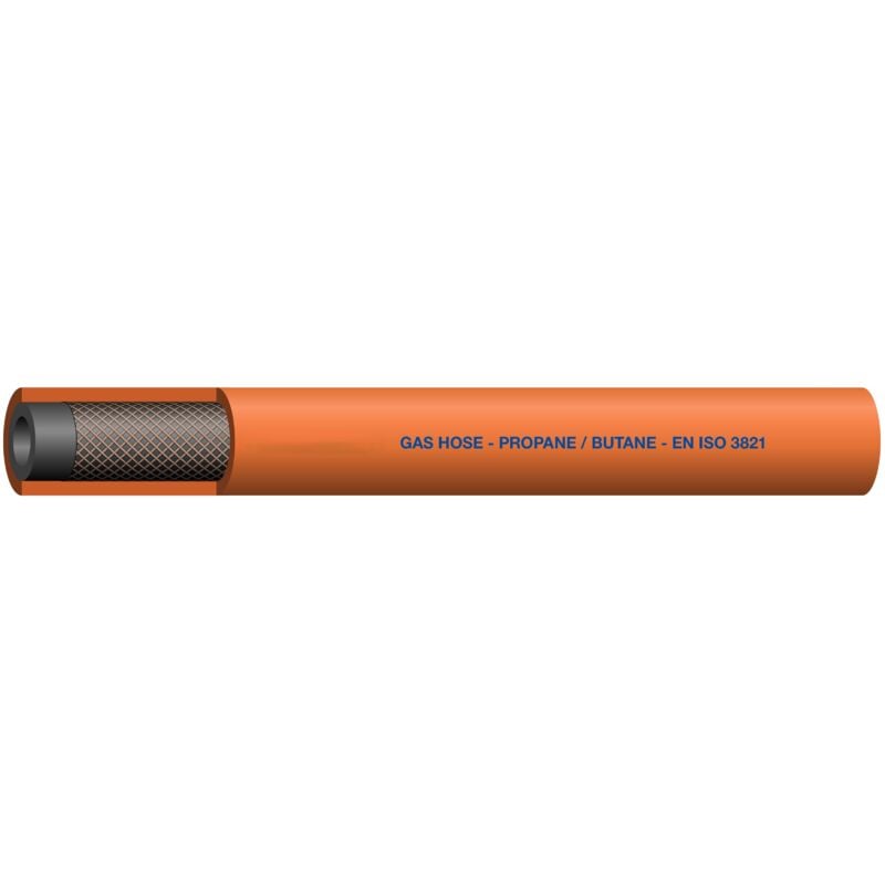Tuyau Orange Rs Pro diamètre interne: 10mm, longueur 25m, pour Butane, Gaz de pétrole liquéfié, Propane ( Prix pour 1 )