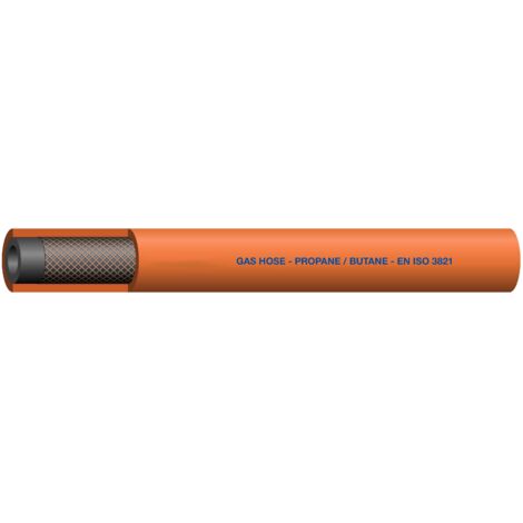Tuyau Orange RS PRO, diamètre interne: 6.3mm, longueur 25m, pour Butane, Gaz de pétrole liquéfié, Propane ( Prix pour 1 )
