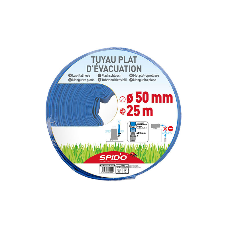Spido - Tuyau plat d'évacuation 25 m ø 50 mm