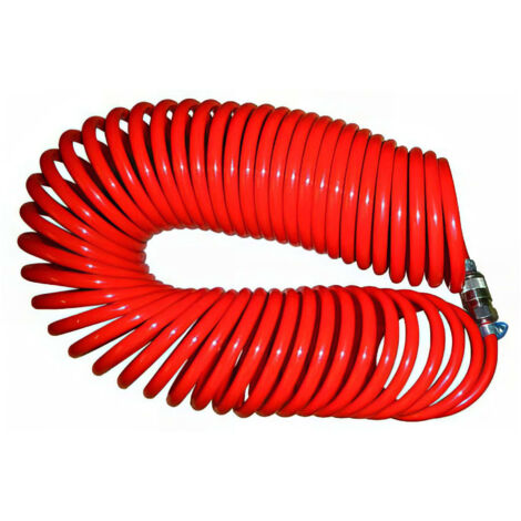 Tuyau pneumatique en spirale avec raccords rapide 1/4 D. 8 x 10 mm x L. 10 M - SPIR10 - Alsafix