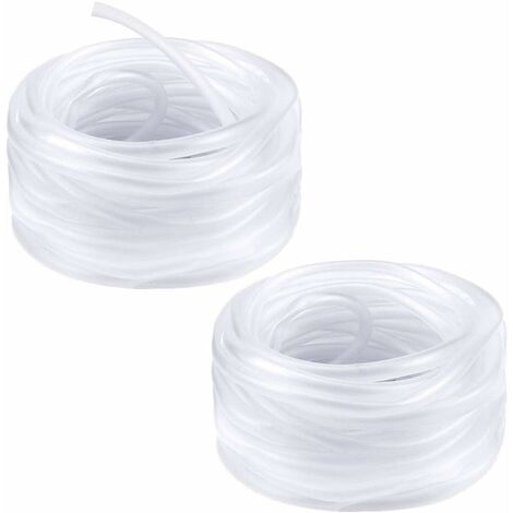 Tuyau pour Pompe à Air, Tube à Air d'aquarium Transparent Tuyau d'aquarium en PVC Tuyau de Pompe à Air d'aquarium (Diamètre intérieur 4 mm + Diamètre extérieur 6mm 2pcs×5m )LO-Ron