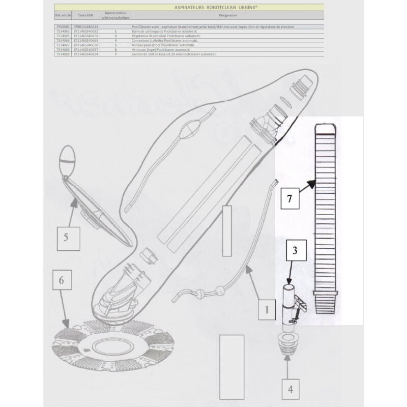 Tuyau pour robot Ubbink Poolcleaner - 1 m 38 mm
