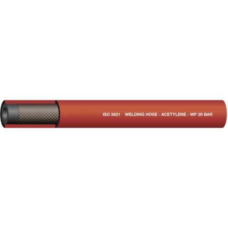 Tuyau Rouge RS PRO, diamètre interne: 8mm, longueur 25m, pour Acétylène Gaz ( Prix pour 1 )