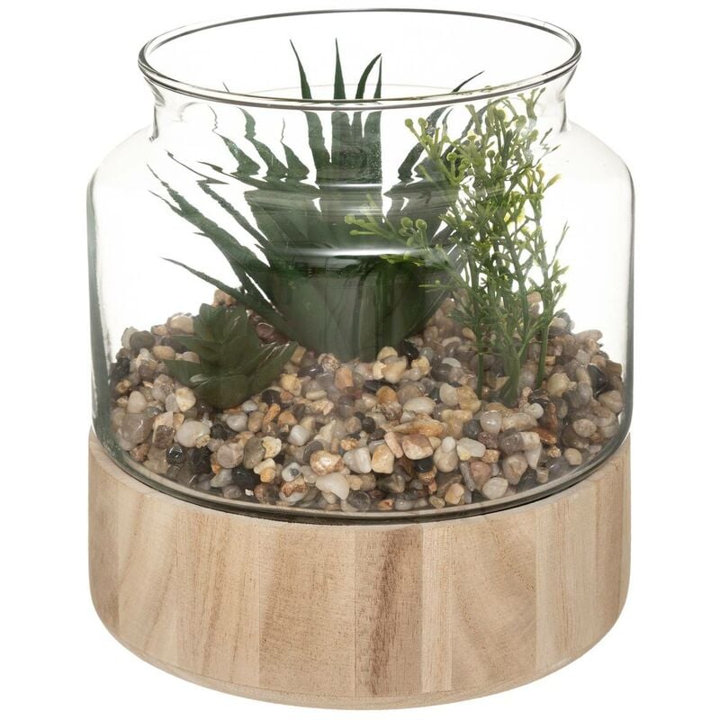 Plante artificielle terrarium pot verre H17,5cm Atmosphera créateur d'intérieur - Transparent