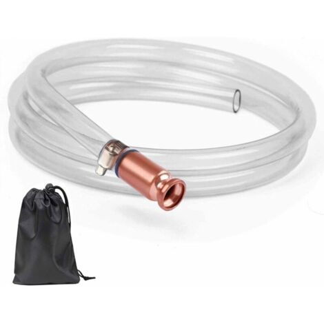 Tuyau siphon pompe manuelle pour transfert de carburant – Cuivre pur sans plomb – Longueur 1,8 m – Ampoule en verre de qualité industrielle