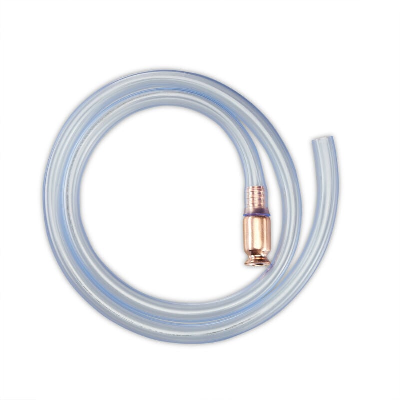 Tuyau à siphonner, 120 cm de long, transfert de fluide, remplir essence & gazole, siphonnage, transparent - Relaxdays