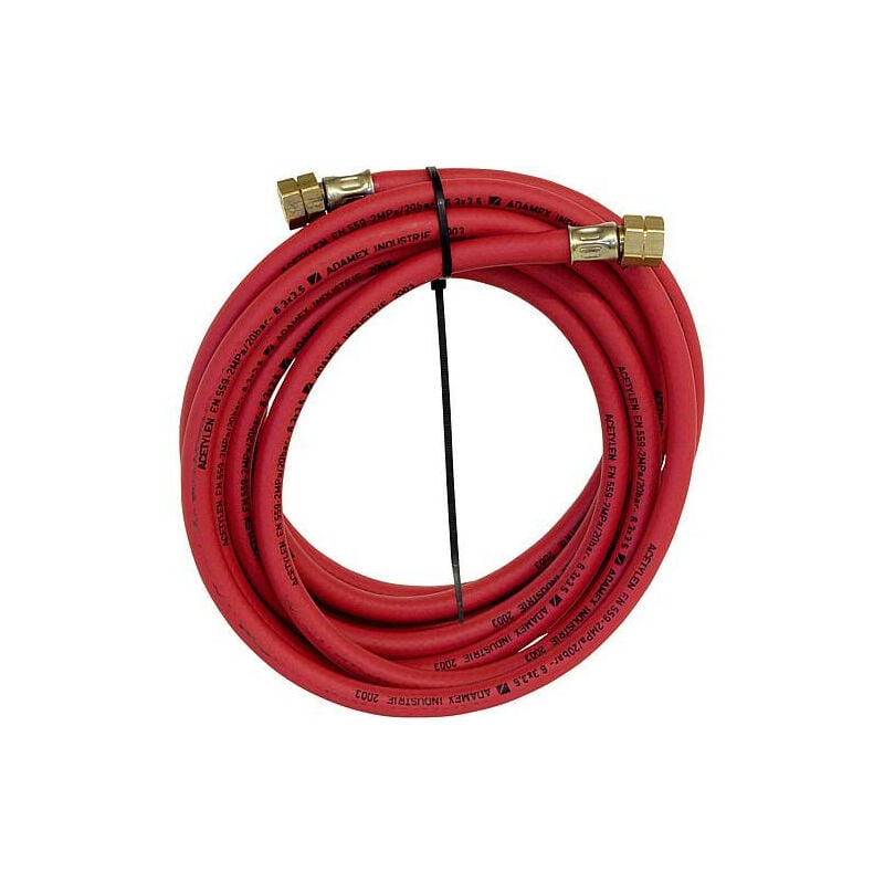 Banyo - Tuyau souple Acetylene, 5m long Raccord 3/8l x r 3/8 6,0 x 3,5 mm
