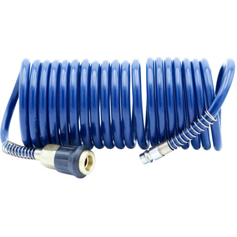 Tuyau spiral ø5x8mm - tuyau polyamide longueur 5m pression max 10bar embout & coupleur rapide LACME - 322705
