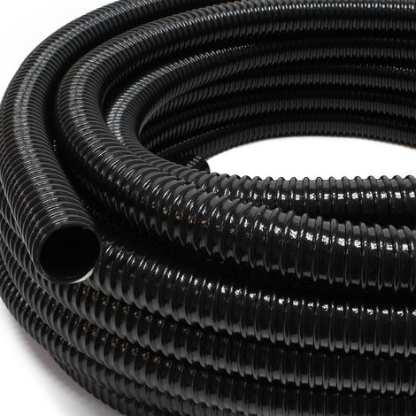 Tuyau spiralé de refoulement 10m Noir Flexible Débit 25mm (1) avec Spirale de renforcement