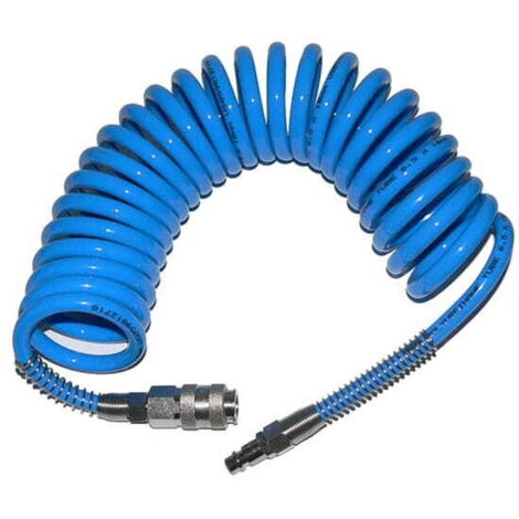 TUYAU SPIRALE PNEUMATIQUE ADLER 6,5 x 10 mm 5 m POLYURÉTHANE, AVEC RACCORDS