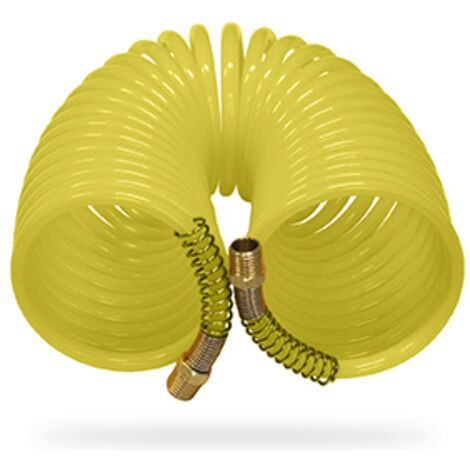 tuyau spirale pour air comprimé, extensible jusque 7,5 mètres, équipé de deux filetages mâles g1/4.