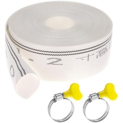 ® Tuyau textil, 1 1/4 pouce 32 mm 10m tuyau plat avec collet en acier inoxydable, pour pompes submersibles et eaux usées - ∅32mm