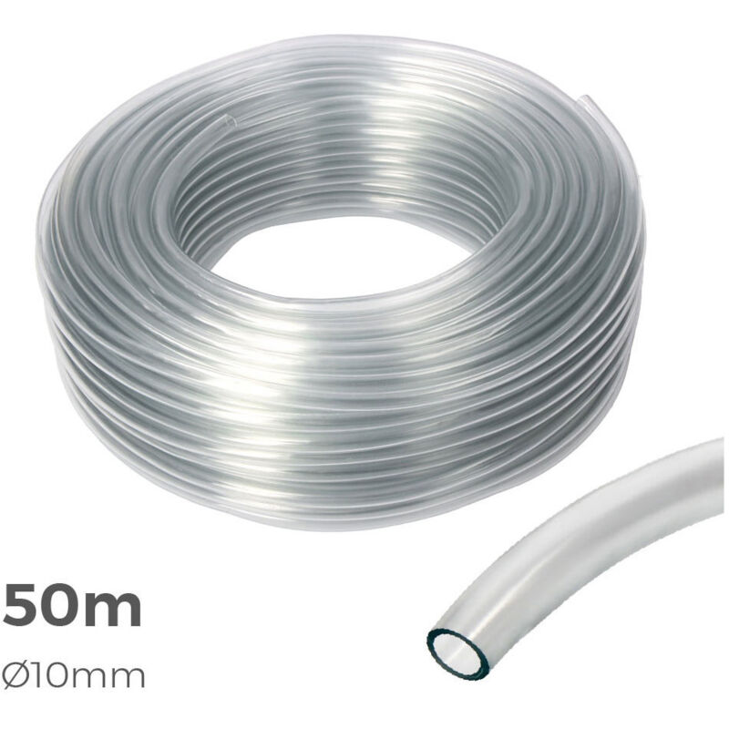 EDM - Tuyau transparent ø intérieur 10mm ø extérieur 14mm rouleau 50mts
