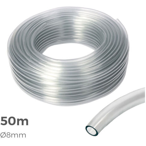 Tuyau Transparent Ø Intérieur 8mm Ø Extérieur 12mm Rouleau 50m