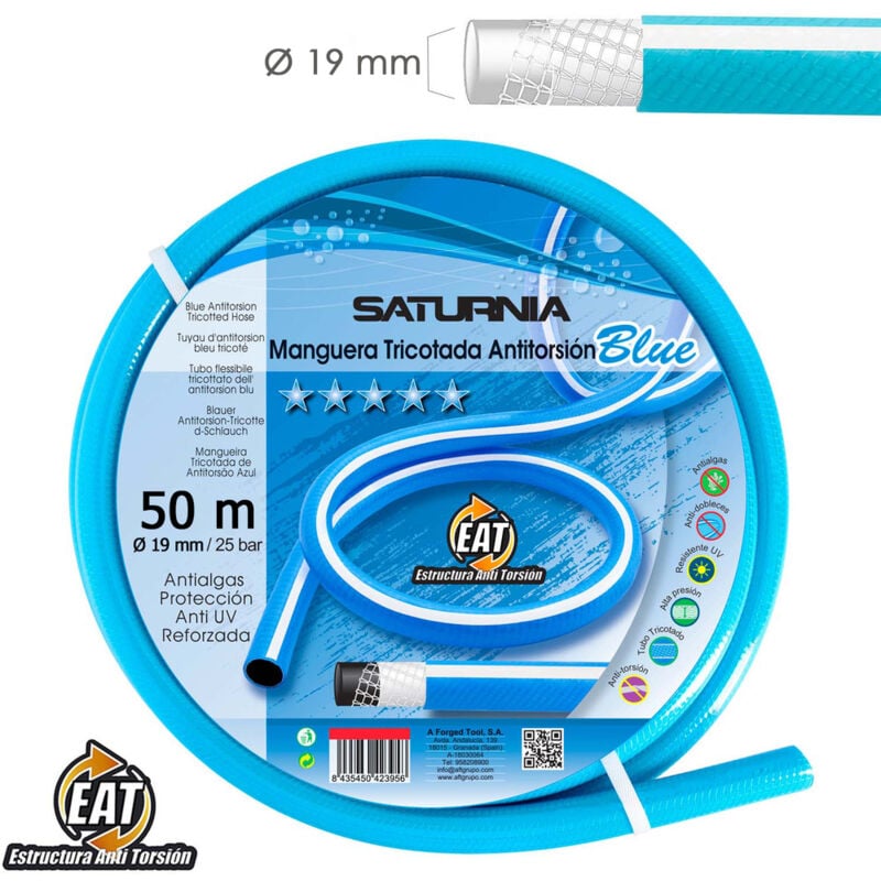 Manguera Tricotada No Torsion Blue ø 19 mm. Rollo 50 metros