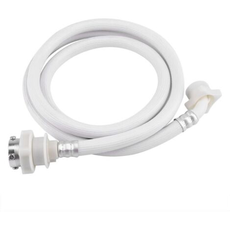 Tuyau universel de 1,5 m pour lave-linge et lave-vaisselle, tuyau d'arrivée d'eau par injection avec coude à 90 degrés, tuyau d'eau froide antidéflagrant blanc, interface standard à 6 points