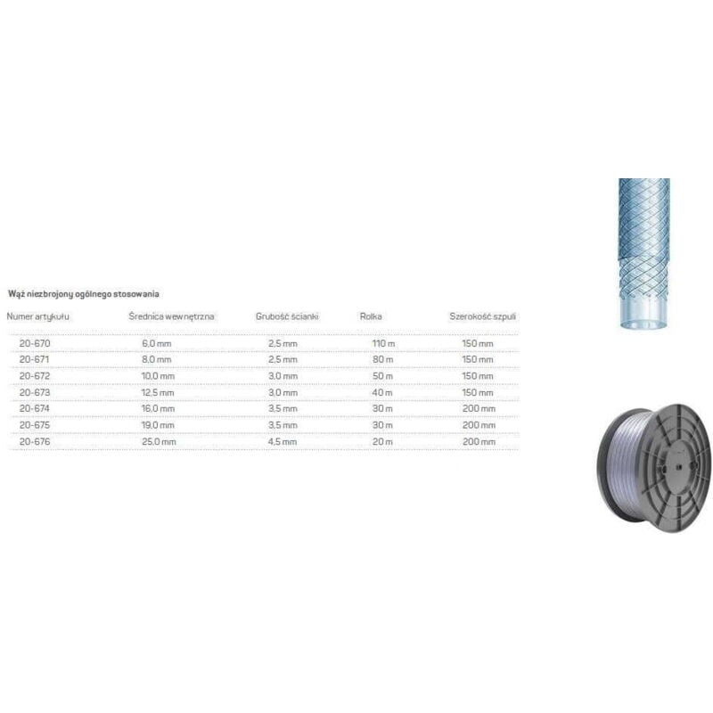 Tuyau usage général 16,0x3,5 30m armé