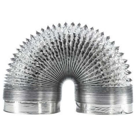 Tuyau ventilation en aluminium de 150 mm pour hotte aspirante, ventilateur tubulair(5 mètres de longueur)