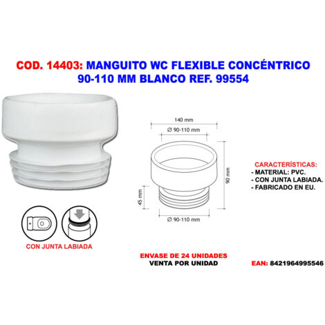 Tuyau WC flexible concentrique 90-110mm blanc – Matériau résistant – Installation facile pour espaces confinés – Étanchéité efficace – Crearplast