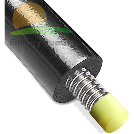 Tuyauterie solaire inox DN 20 – Tube flexible en acier inoxydable AISI 316L – Isolation EPDM résistante jusqu'à 150 °C – Longueur 1 mètre – Austroflex