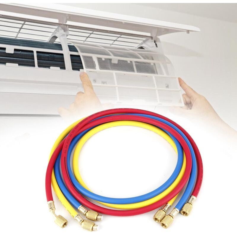 Tuyaux de fluorure de 5 pieds 600psi 1/4 pouces pour la climatisation, le réfrigérant, l'ajout de réfrigérant, les accessoires