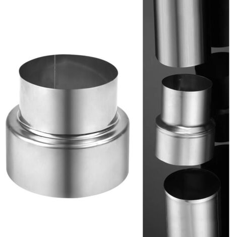 Tuyaux de Poêle Réduction Conduit Raccordement 100-80MM Connecteur de Conduit en Acier Inoxydable Réduction Simple Paroi Réducteur de Tuyau de Cheminée Adaptateur de Tuyau de Poêle Ronds