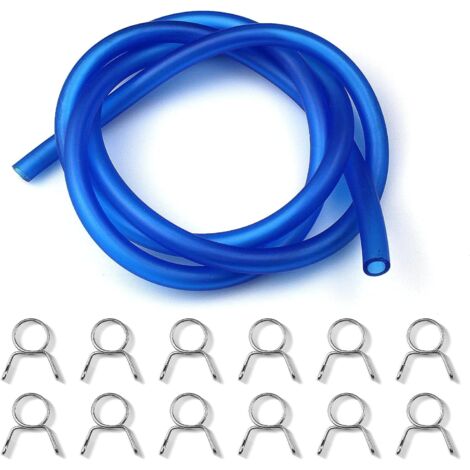 Tuyaux d'Essence Longueur 1m durite debroussailleuse 12 Pièces Tuyau Durite Clip à Ressort pour Souffleur Coupe-bordure Tronçonneuse Tondeuse Gazon Accessoires -