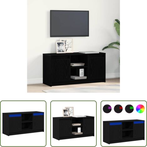 TV a parete -  Unità TV Nero 100 x 34 x 50 cm Legno multistrato