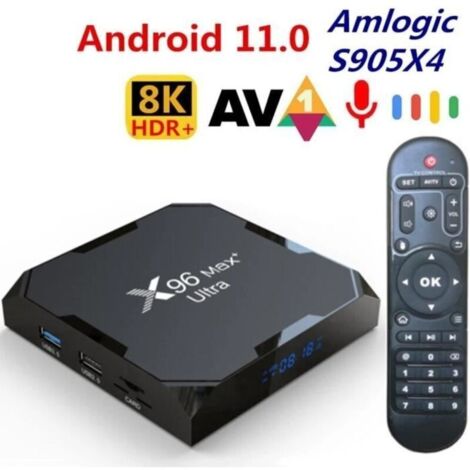 TV Box Android 11 X96 Max Plus Ultra - 8K - 4GB RAM - 64GB Stockage