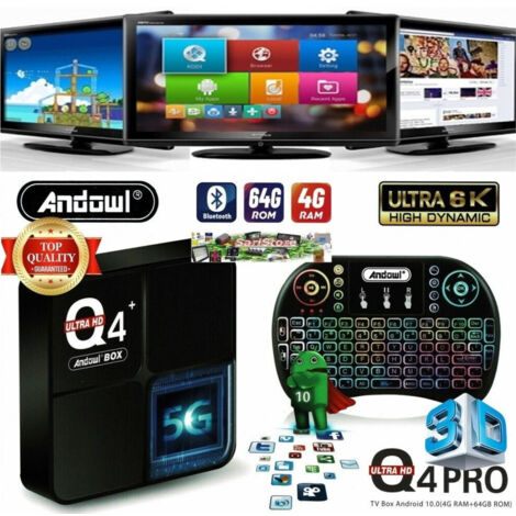 Tv Box Hdmi Bluetooth 4 Go Ram 64 Go Rom 6k Ultra Hd Transforme Android Tv Q4pro