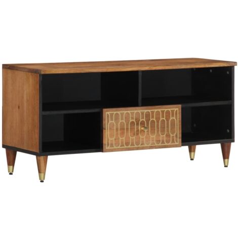 TV Cabinet 100x33x46 cm Solid Wood Mango vidaXL