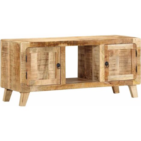 TV Cabinet 105x46x32 cm Solid Wood Rough Mango vidaXL