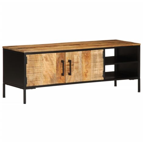 TV Cabinet 110x35x40 cm Solid Rough Wood Mango vidaXL