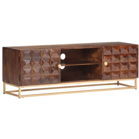 TV Cabinet 124x29x45 cm Solid Mango Wood vidaXL