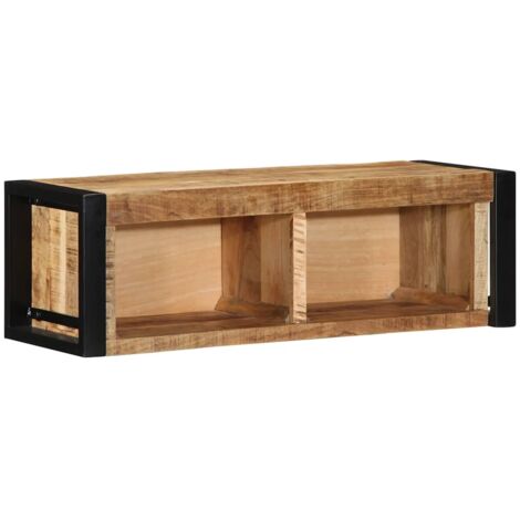 TV Cabinet 80x30x25 cm Solid Rough Wood Mango vidaXL