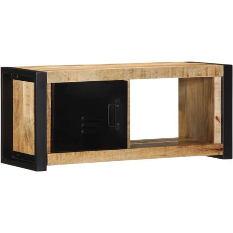 TV Cabinet 80x30x35 cm Solid Rough Wood Mango vidaXL