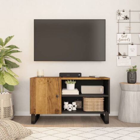 TV Cabinet 80x33x46 cm Solid Wood Mango&Engineered Wood vidaXL