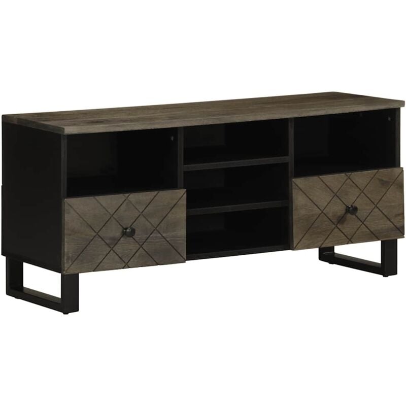 Vidaxl - tv Cabinet Black 100x33x46 cm Solid Wood Mango