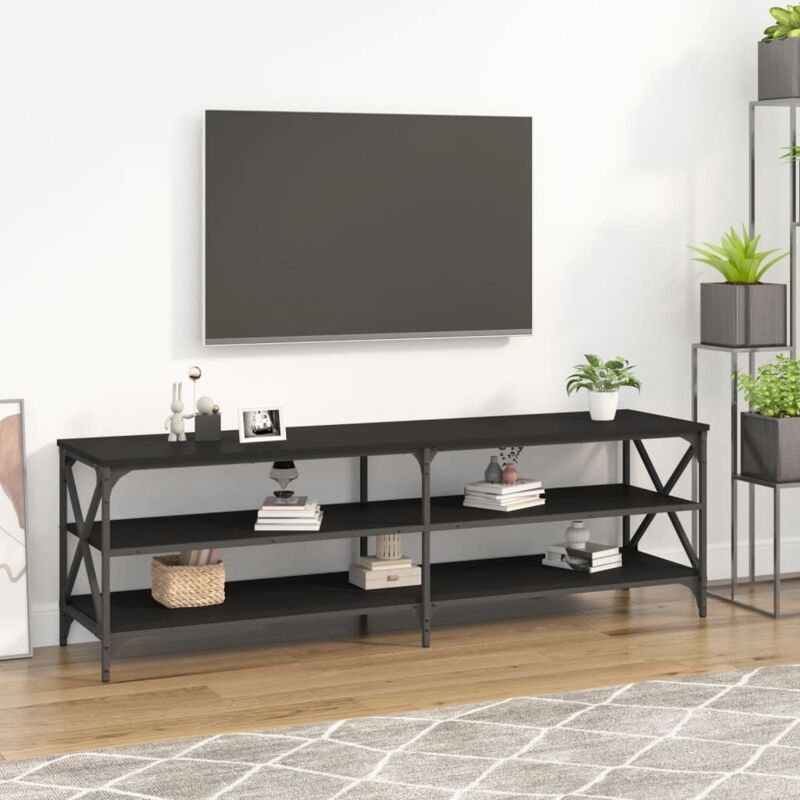 Vidaxl - tv Cabinet Black 160x40x50 cm Engineered Wood Black