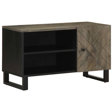 TV Cabinet Black 80x33x46 cm Solid Wood Mango vidaXL
