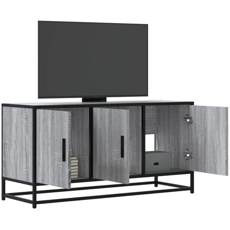 Vidaxl - Tv Cabinet Grey Sonoma 100x35x50 Cm Engineered Wood And Metal